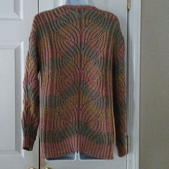New Directions knit multicolor fall winter casual sweater Sz S EUC - Picture 4 of 7